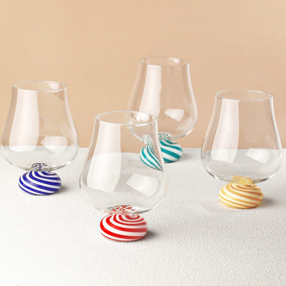 Taça de Vidro Borosilicato Grande Estilo Macaron Luxo
