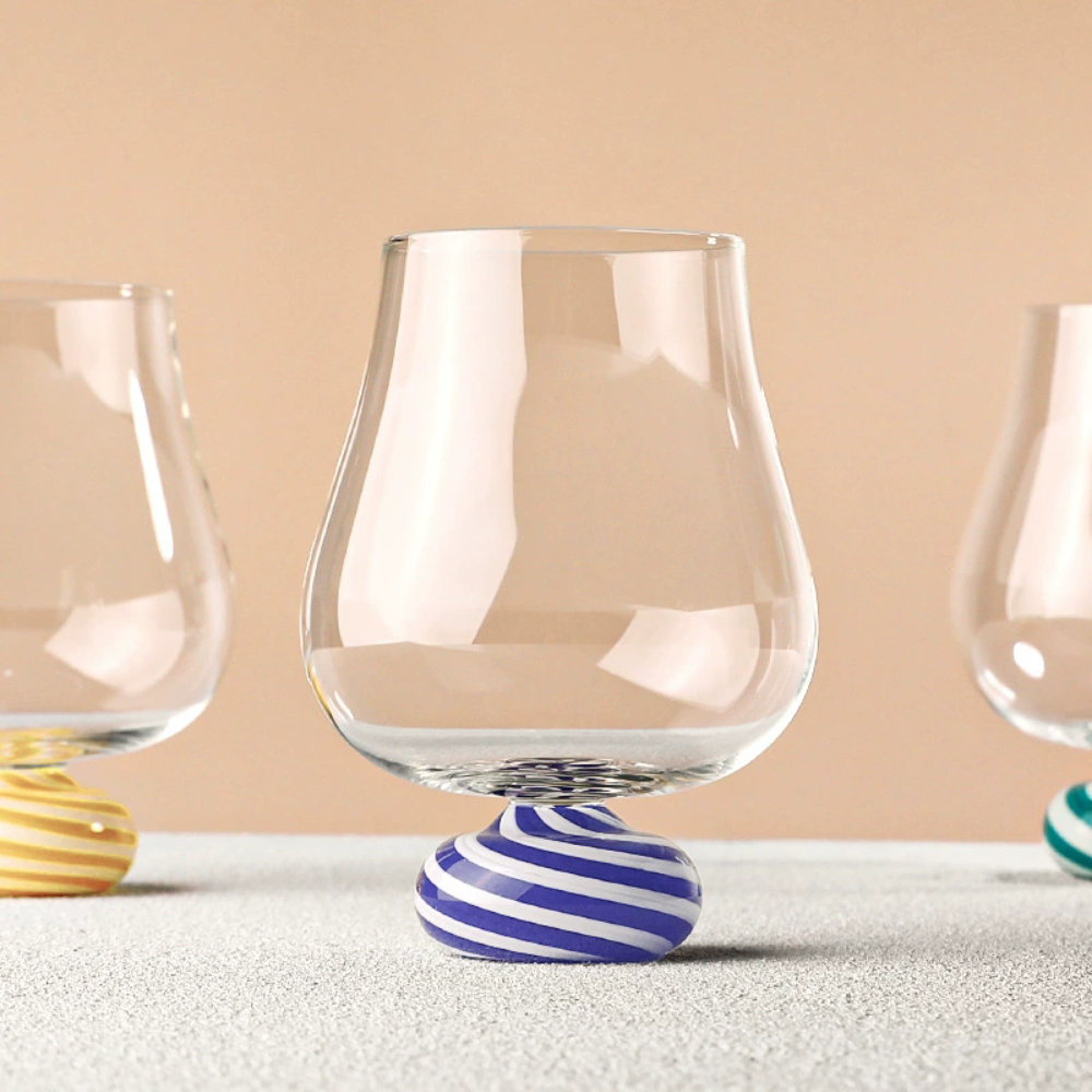 Taça de Vidro Borosilicato Grande Estilo Macaron Luxo