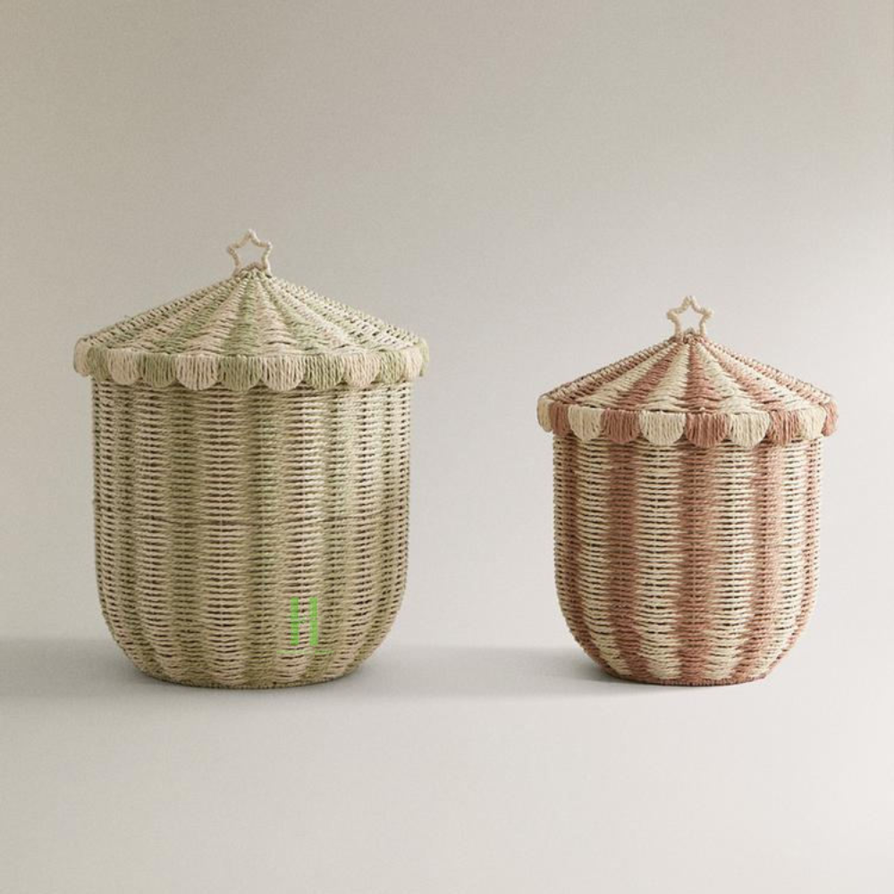 Cesto Infantil Tenda de Circo em Rattan
