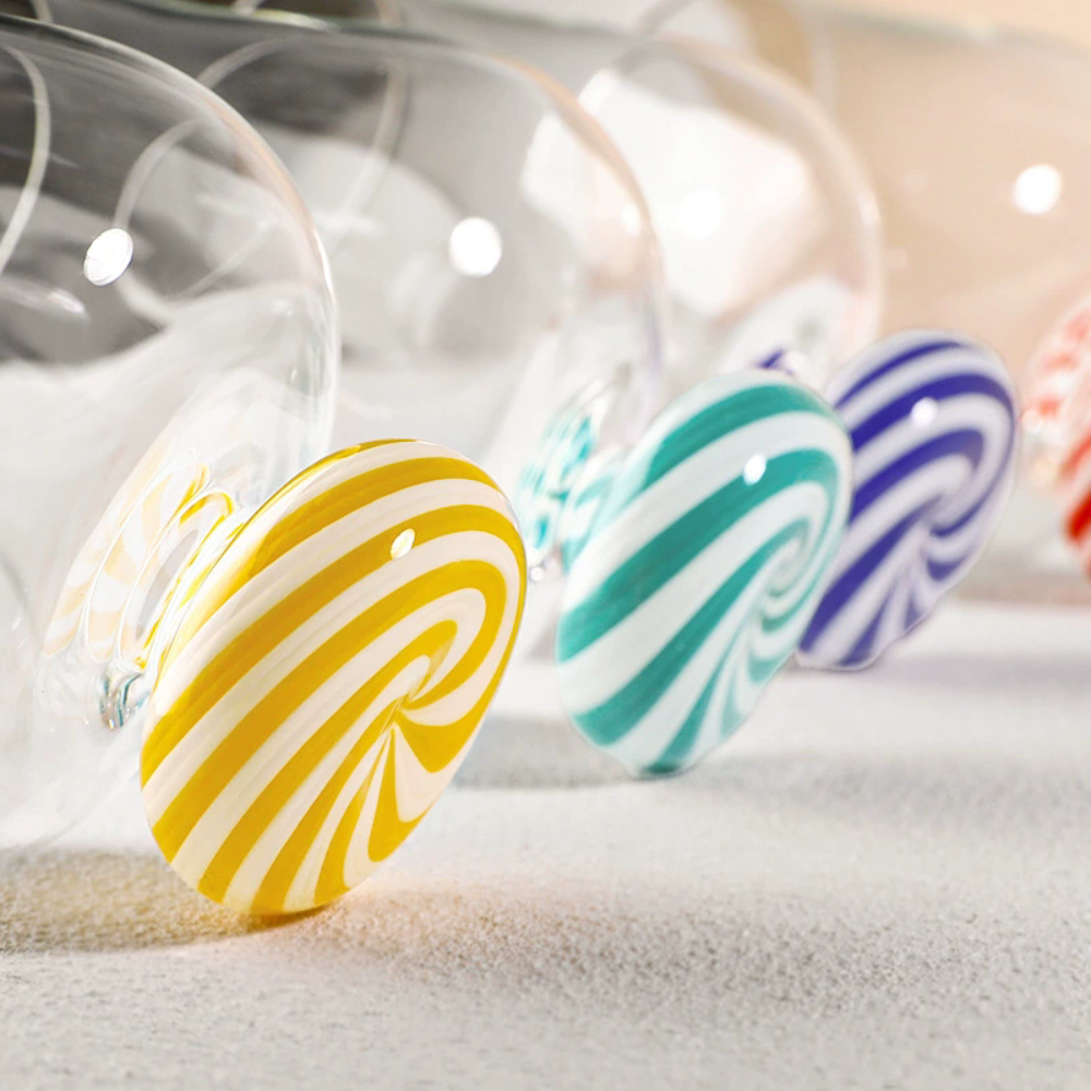 Taça de Vidro Borosilicato Grande Estilo Macaron Luxo