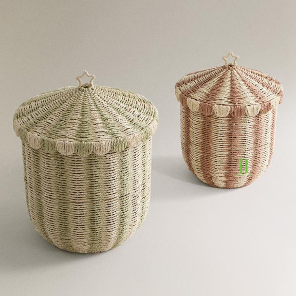 Cesto Infantil Tenda de Circo em Rattan