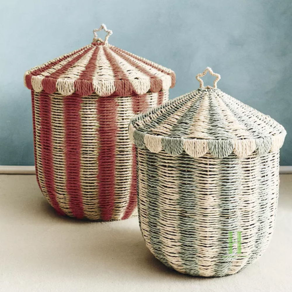 Cesto Infantil Tenda de Circo em Rattan